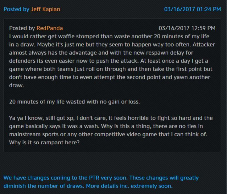 Jeff Kaplan confirms a change is gonna come.