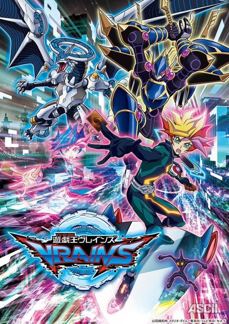 The new poster for 'Yu-Gi-Oh! VRAINS' featuring Yusaku and his two signature monsters.