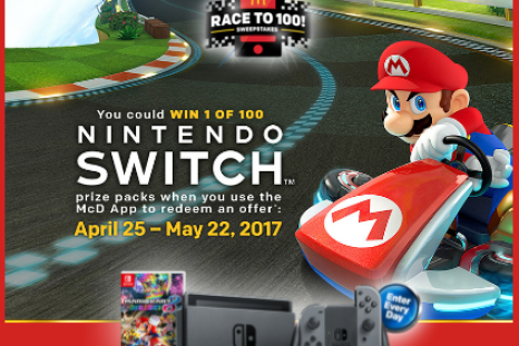 McDonald's is giving away 100 Nintendo Switch consoles.