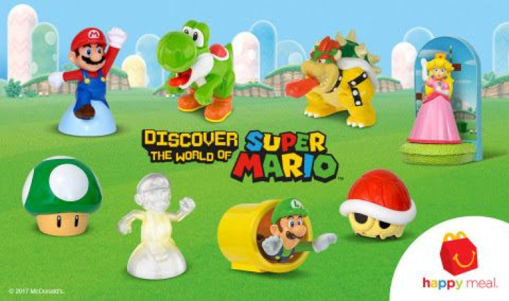 The 8 Happy Meal toys based on Super Mario.