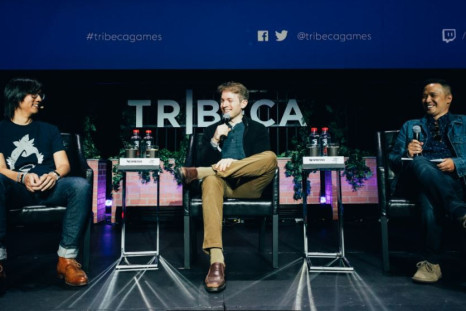 L-R: Game developer Michael Chu (Overwatch), Ben Lindbergh and Jason Concepcion (The Ringer/Achievement Oriented) discuss Overwatch’s lore and universe at the inaugural Tribeca Games Festival.