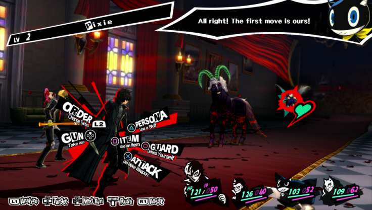 A battle in early on in 'Persona 5.'