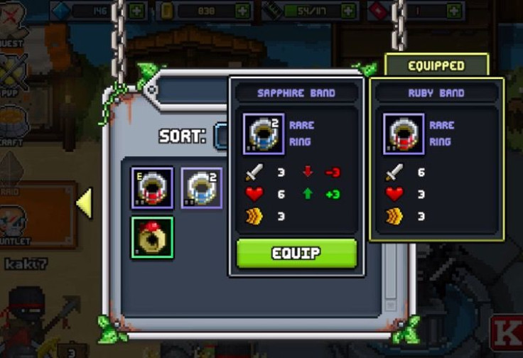 Try out different equipment types to get the best value for your character in Bit Heroes.
