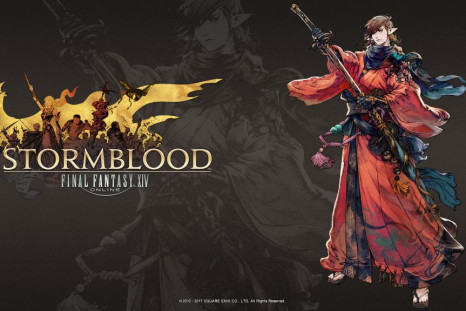 Final Fantasy XIV: Stormblood, featuring one of the new classes, a samurai.
