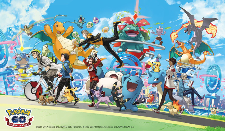 The 1-year anniversary promo art for Pokemon Go
