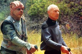 Captain Dathon and Captain Picard on El-Adrel IV in Star Trek: The Next Generation episode "Darmok."