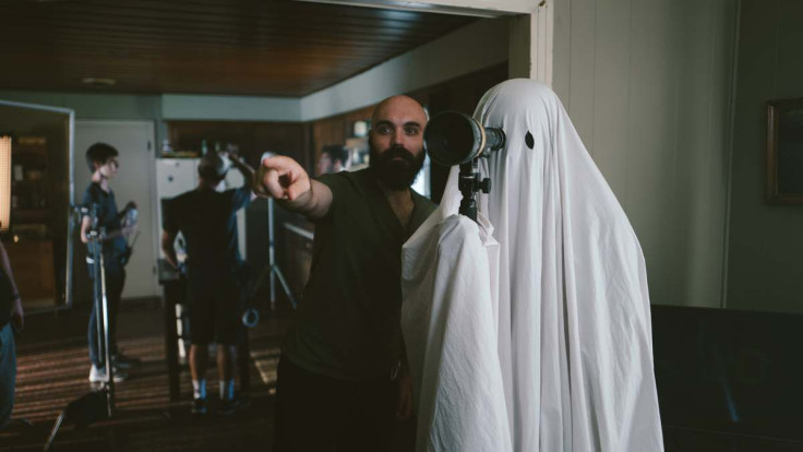 Director David Lowery on the set of A Ghost Story.