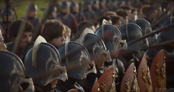 Lannister troops ready to throw down ... because they're getting paid, of course.