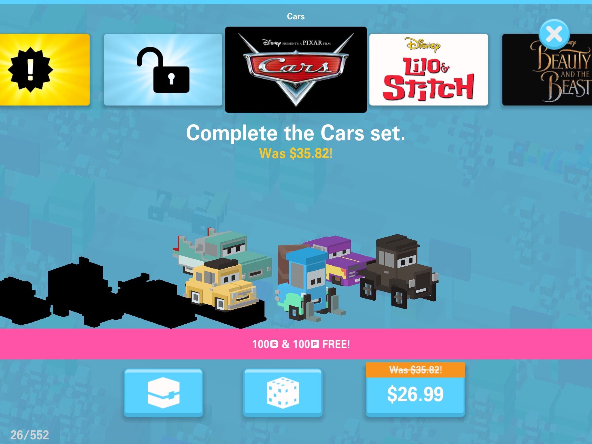 Disney crossy road store cars