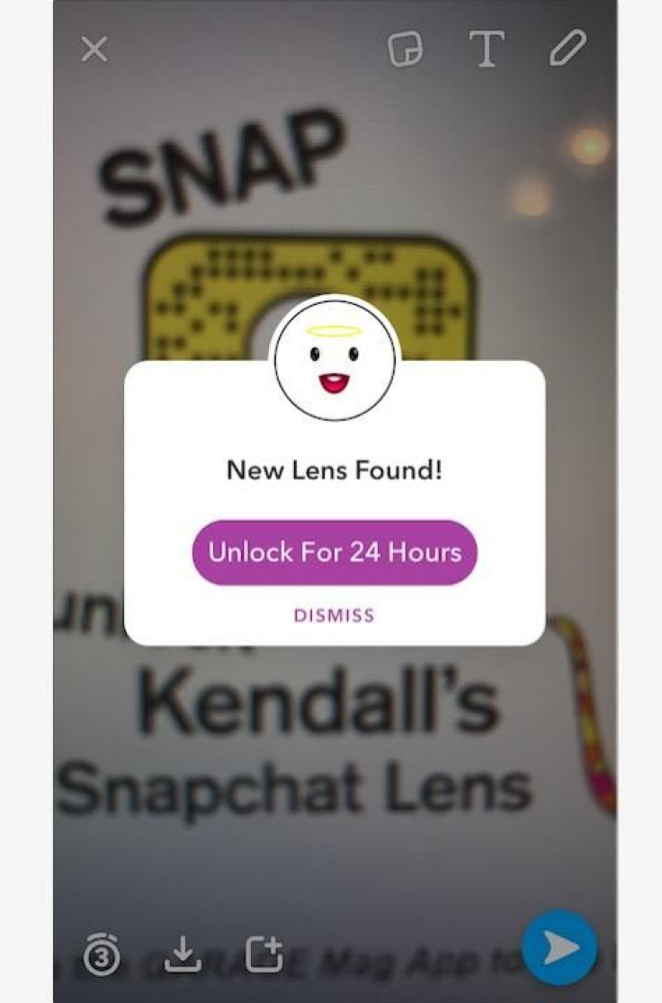This should appear after you take a picture of the snapcode in Snapchat.