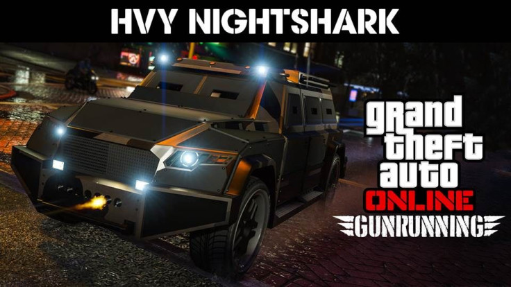 The HVY Nightshark, complete with dual machine guns