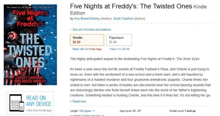 'Five Nights At Freddy's: The Twisted Ones' continues the plot of Scott Cawthon's previous novel. It's expected to release on Kindle and paperback format in June.