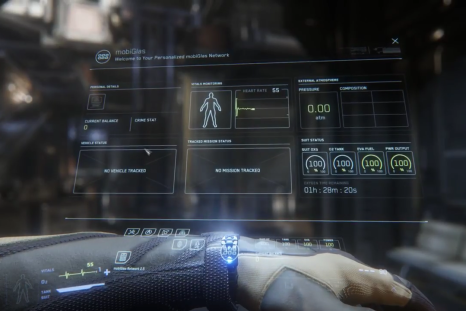 Star Citizen has a MobiGlass interface that exists in-game with character awareness. It’s essentially a futuristic smartphone with different cost tiers, widgets and apps. Star Citizen is available now for backers on PC.