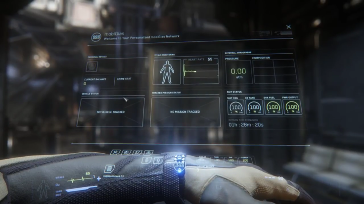 Star Citizen has a MobiGlass interface that exists in-game with character awareness. It’s essentially a futuristic smartphone with different cost tiers, widgets and apps. Star Citizen is available now for backers on PC.