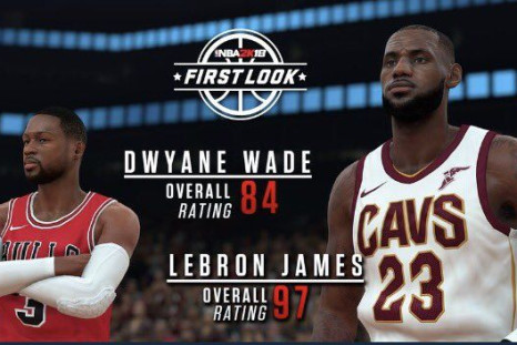 NBA 2K18 has honored LeBron James with a 97 rating, while Dwyane Wade gets an 87. King James is one point above finals MVP Kevin Durant. NBA 2K18 comes to PS4, Xbox One, Switch and PC Sept 19.