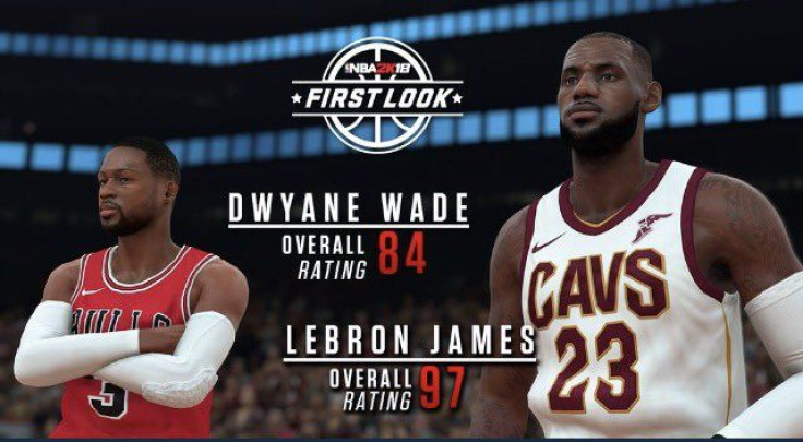 NBA 2K18 has honored LeBron James with a 97 rating, while Dwyane Wade gets an 87. King James is one point above finals MVP Kevin Durant. NBA 2K18 comes to PS4, Xbox One, Switch and PC Sept 19.