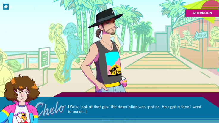 Chelo gathers information from a shady character in Ghosts of Miami.