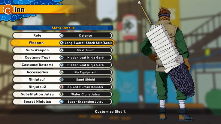 Some of the character creation options in Shinobi Striker 