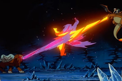 Entei vs Charizard in the third Pokemon film. 