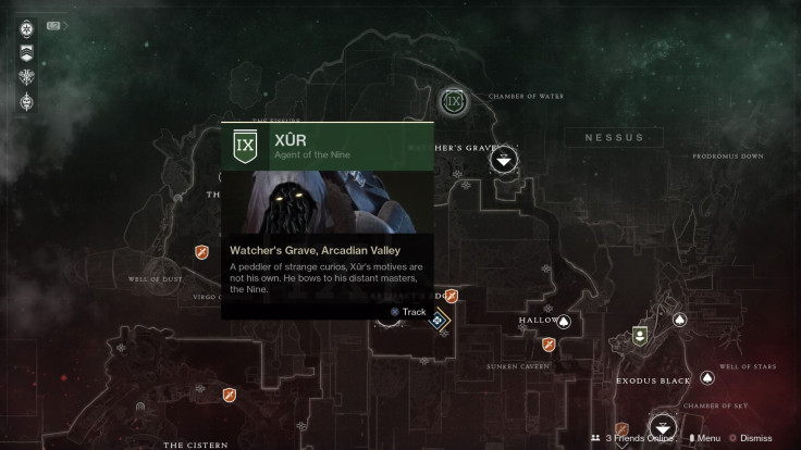 Xur's whereabouts on Sept. 15, 2017