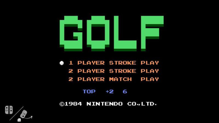 The title screen for NES Golf on Switch