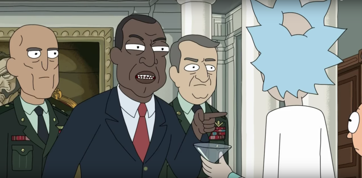 Rick takes on President Keith David in the Rick and Morty Season 3 finale.
