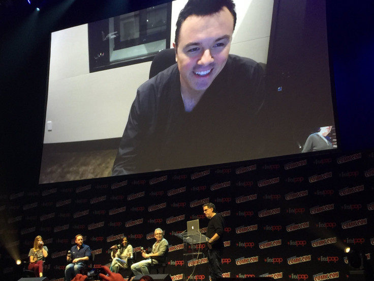 Seth MacFarlane looms, godlike, above the audience at NYCC.