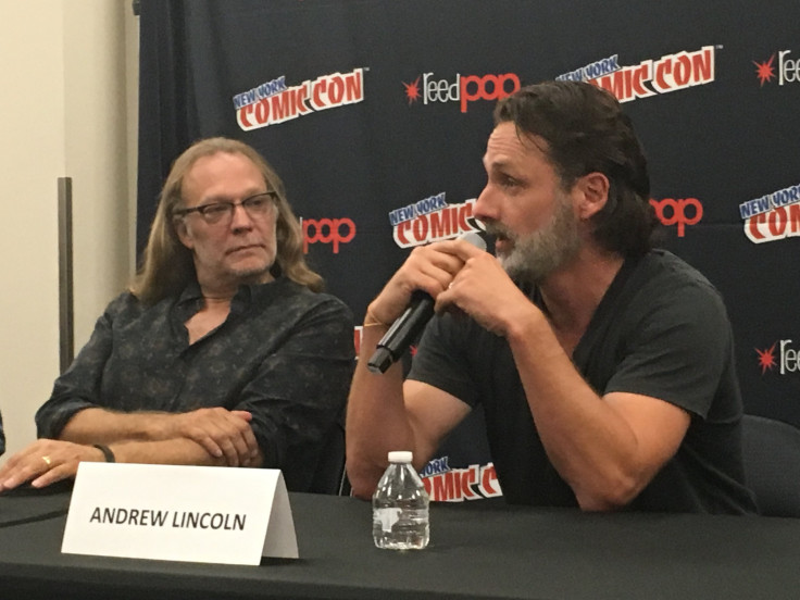 Greg Nicotero (L) and Andrew Lincoln (R) at The Walking Dead NYCC press conference.