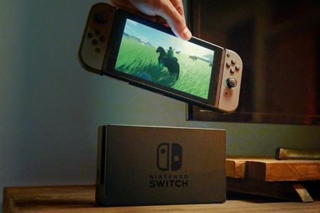 The Nintendo Switch being docked.