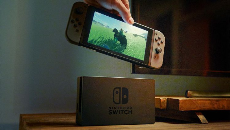 The Nintendo Switch being docked.