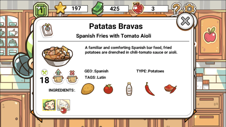 Spanish and Portuguese recipes fall into the Latin category in Chef Wars.