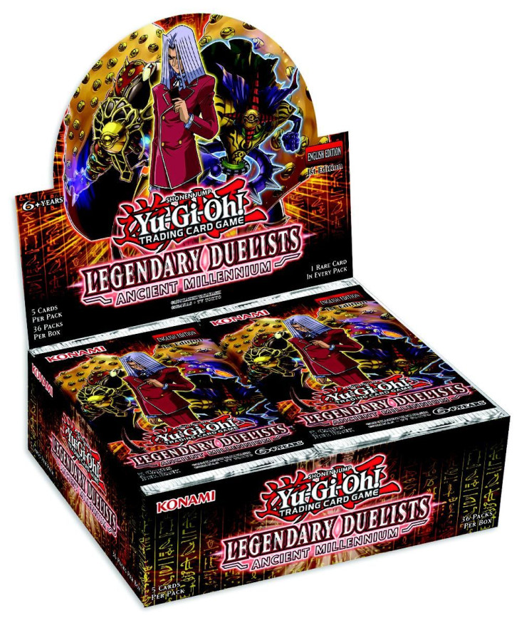 The packaging for the upcoming Legendary Duelists set