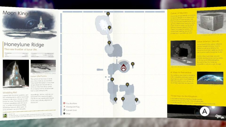 The map of Power Moons that appear after destroying the Moon Stone