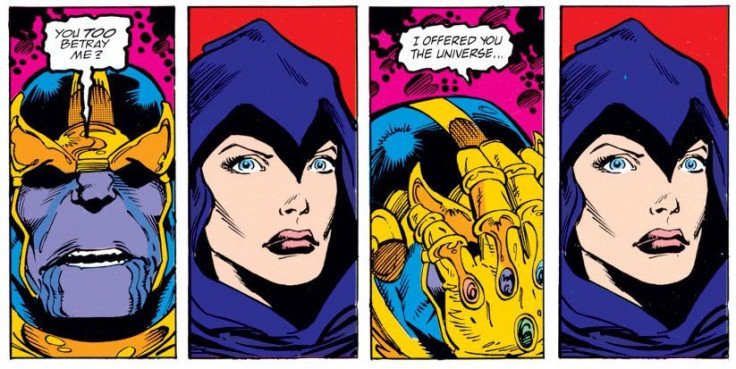 Thanos and Death in The Infinity Gauntlet.
