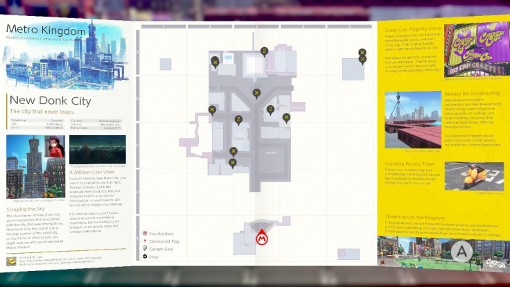 The map of the Metro Kingdom showing all the Moon Stone Power Moon locations