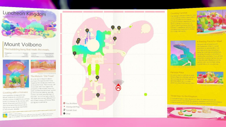 The map of the Luncheon Kingdom showing all the Power Moon locations from the Moon Stone