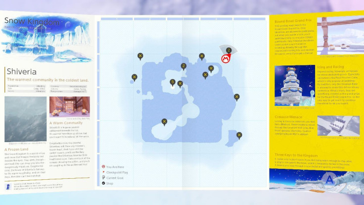 The location of the Power Moons from the Moon Stone in Snow Kingdom