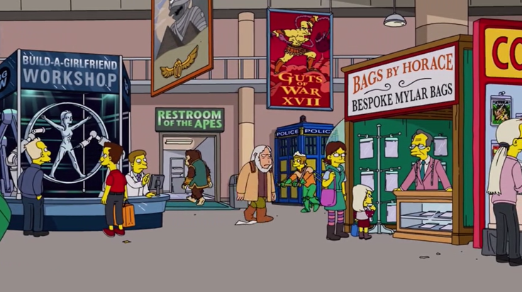 A Planet of the Apes reference in Season 29 episode "Springfield Splendor."