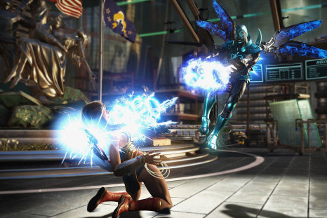 Wonder Woman and Blue Beetle duking it out in Injustice 2 
