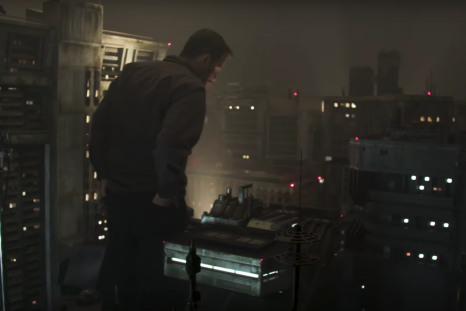 Senior Art Director Ben Milsom inspects the Blade Runner 2049 cityscape.