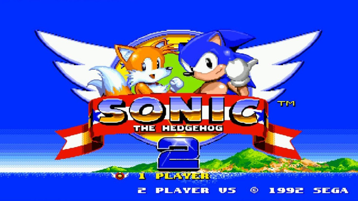 The title screen for Sonic the Hedgehog 2.