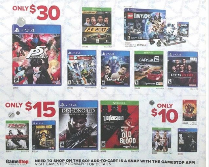 GameStop reveals its selection of Black Friday deals for PS4 titles.
