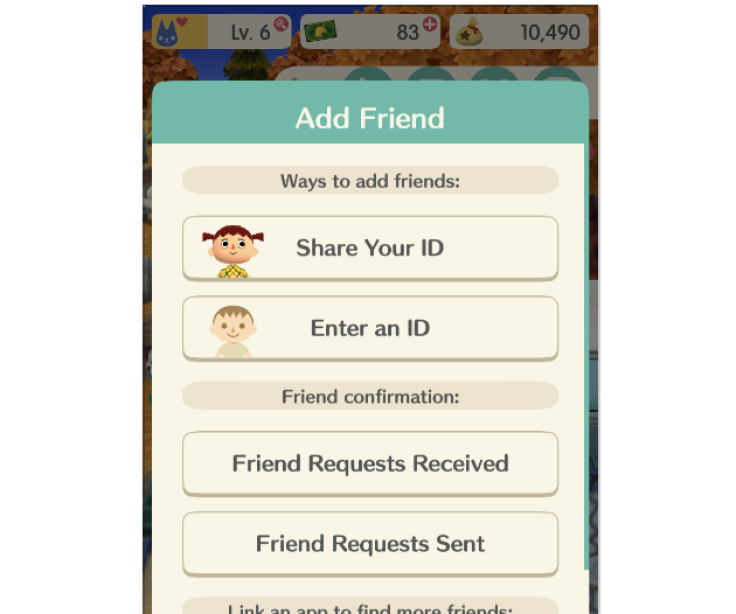 You can add friend codes or share your own through the friends menu in Animal Crossing: Pocket Camp