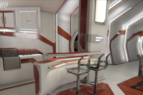Star Citizen's Constellation Phoenix is all about luxury, and this interior can be yours for $350. A retractable hot tub area has been added. Star Citizen is in alpha on PC.