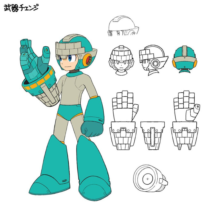 Mega Man with his new stone ability 