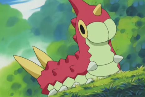 Wurmple as it appears in the Pokemon anime