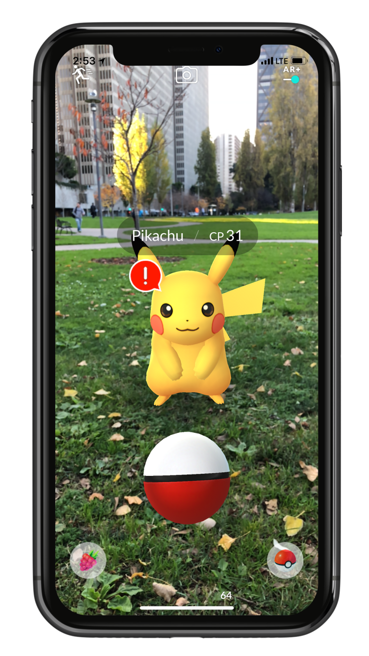 Pikachu has become alerted to the player's presence because the player got too close.