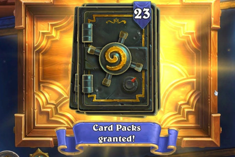 Card packs from the CCG Hearthstone. 
