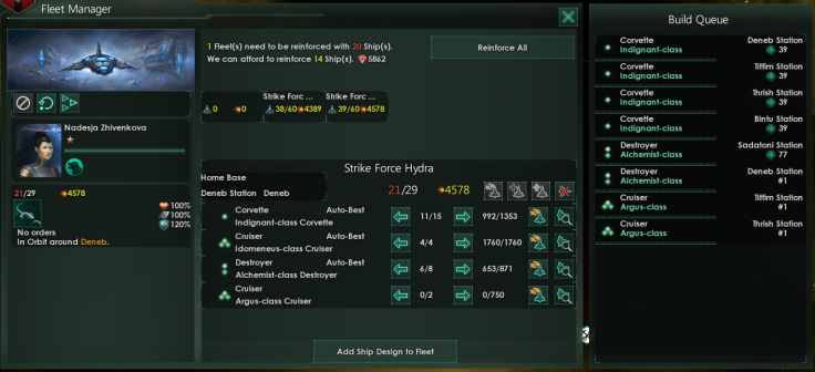 The new Fleet Manager in the Stellaris Cherryh Update