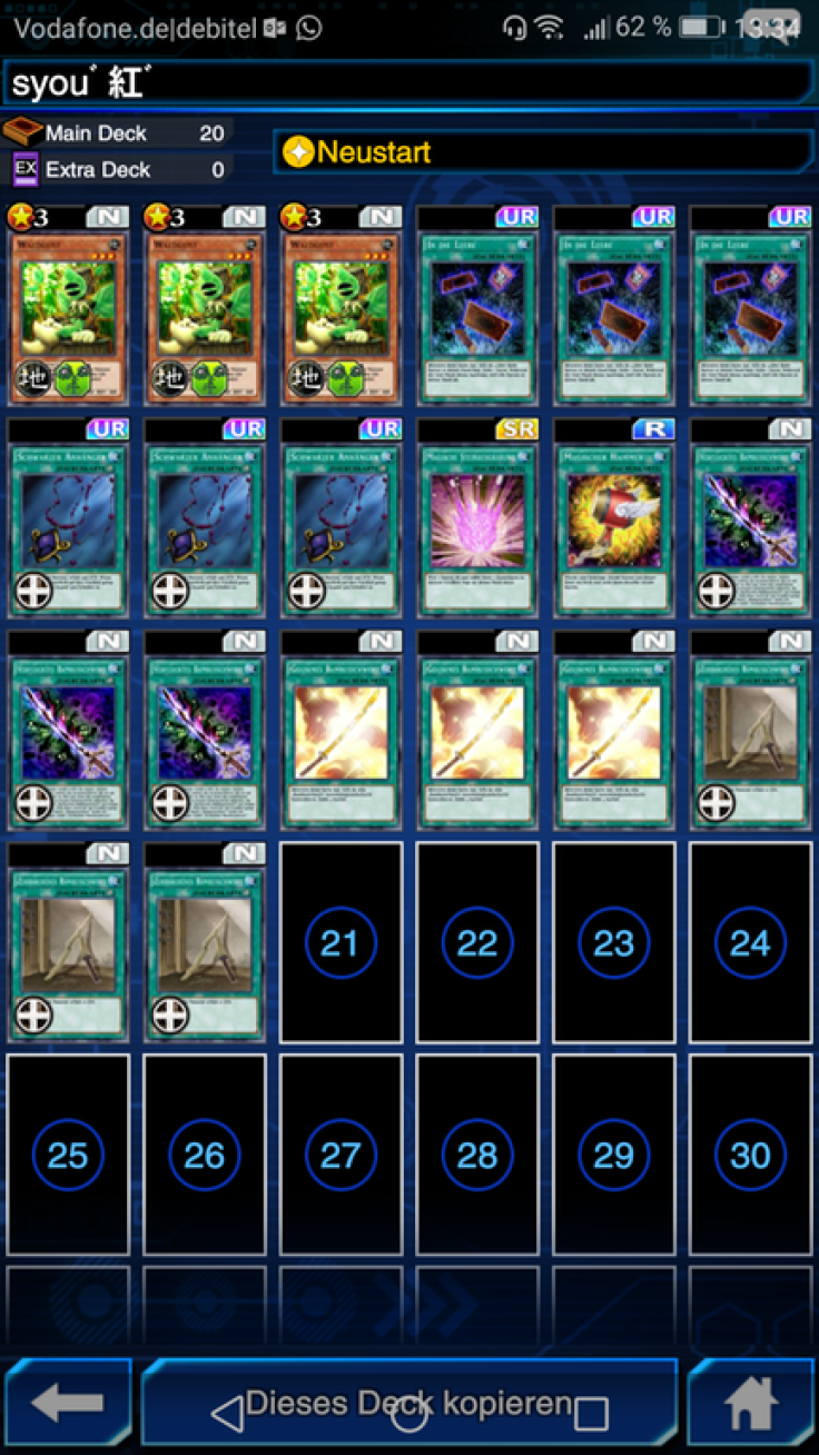 One version of the Bamboo Sword deck that's plaguing PVP. 